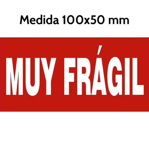 Etiquetas MUY FRAGIL roja 100×50 mm