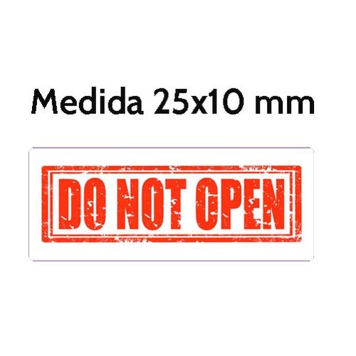 Etiquetas Seguridad DO NOT OPEN 25×10 mm
